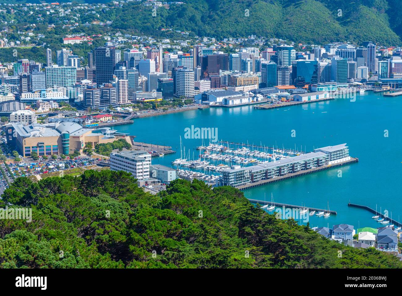 WELLINGTON, NEUSEELAND, 9. FEBRUAR 2020: Luftaufnahme von Wellington, Neuseeland Stockfoto