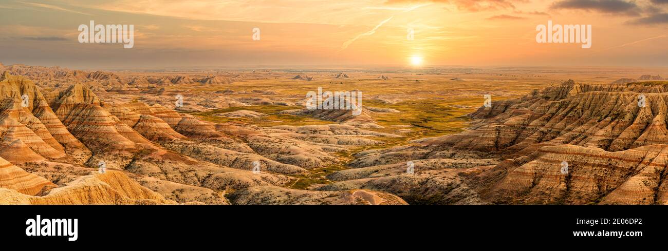 Badlands National Park Panorama in South Dakota Stockfoto