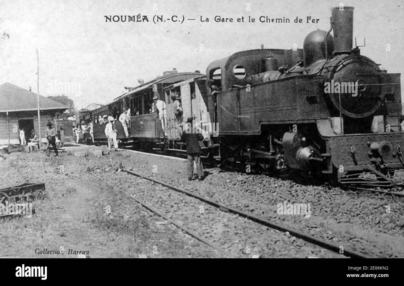 Le chemin de fer NOUMEA-Païta au deart de Noumea Stockfoto