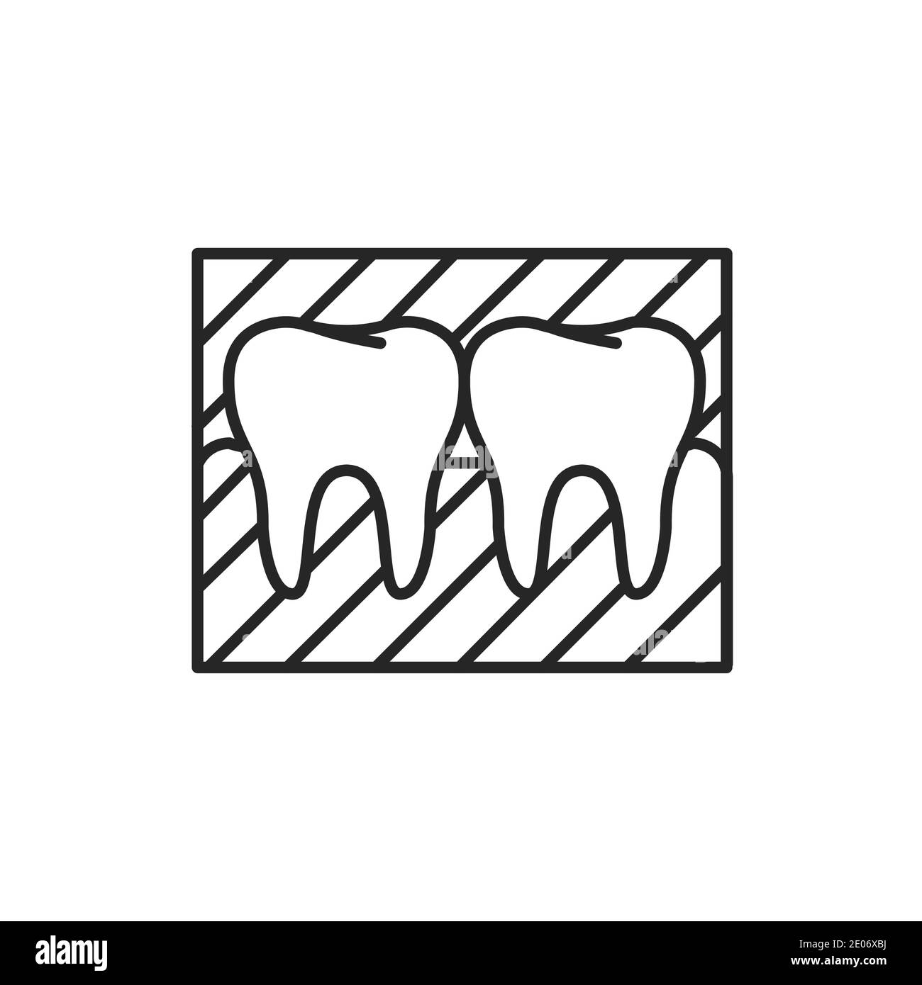Symbol für die Farblinie für den Zahn-Schnappschuss. Piktogramm für Webseite, mobile App, Promo. Bearbeitbare Kontur. Stock Vektor