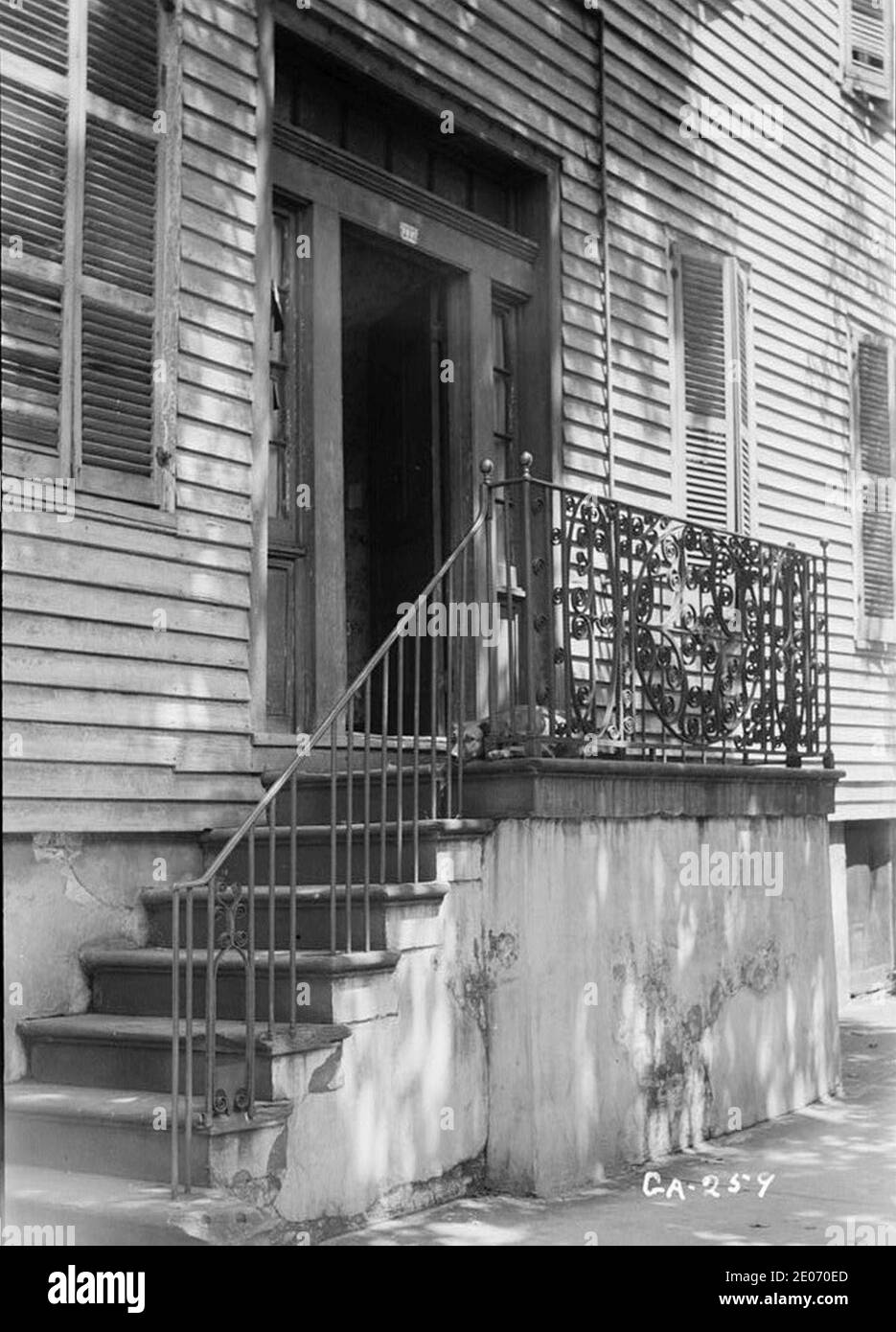 Le Page House (Eingang), 112 West Hull Street, Savannah, Chatham County, GA. Stockfoto