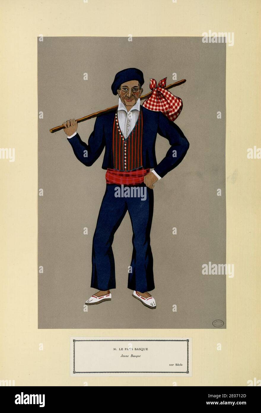 Le Pays Basque - Jeune Basque - XIXe siècle (Nr. 36) - Fonds Ancely - B315556101 A GARDILANNE 003. Stockfoto