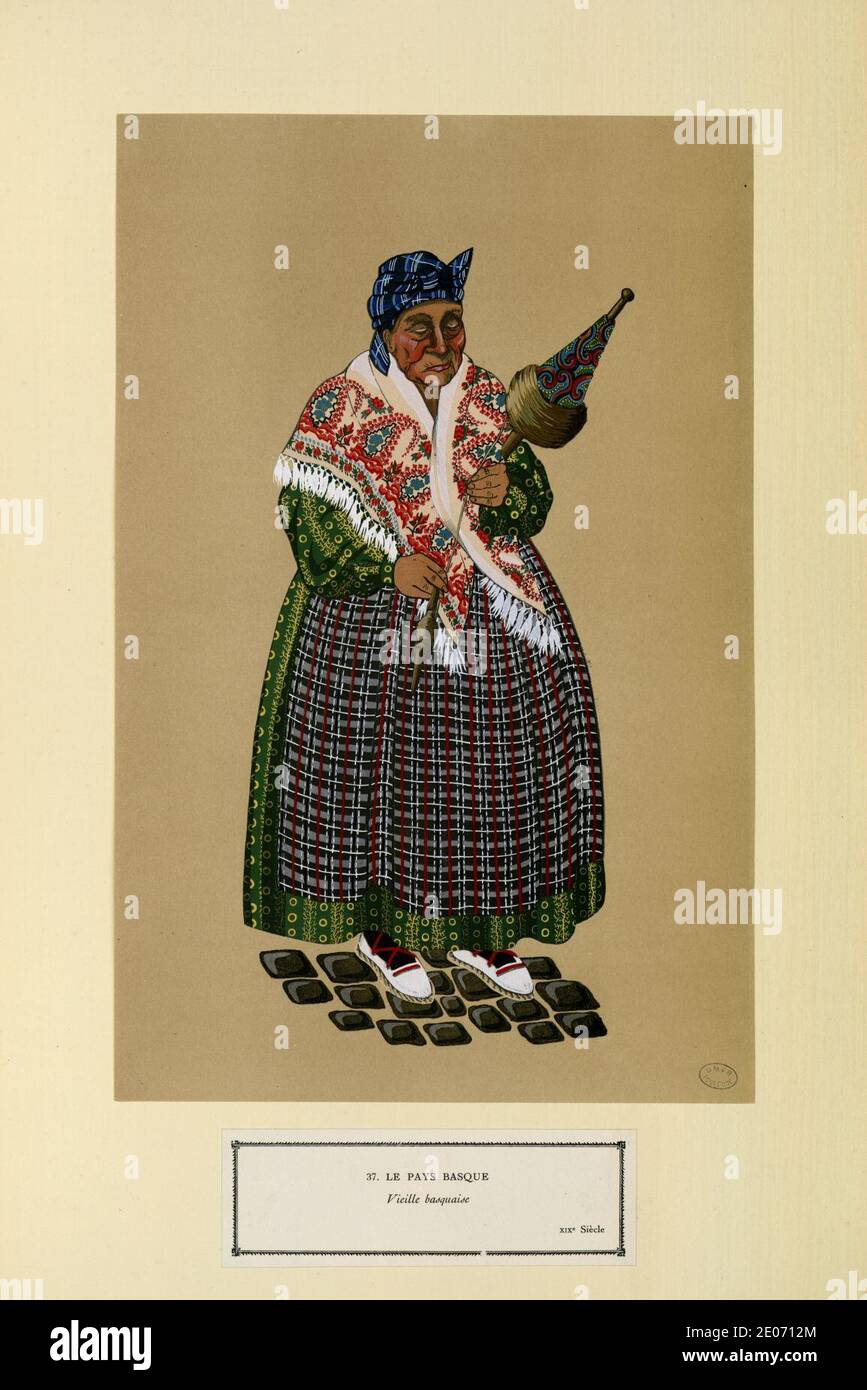 Le Pays Basque - Vieille Basquaise - XIXe siècle (Nr. 37) - Fonds Ancely - B315556101 A GARDILANNE 004. Stockfoto