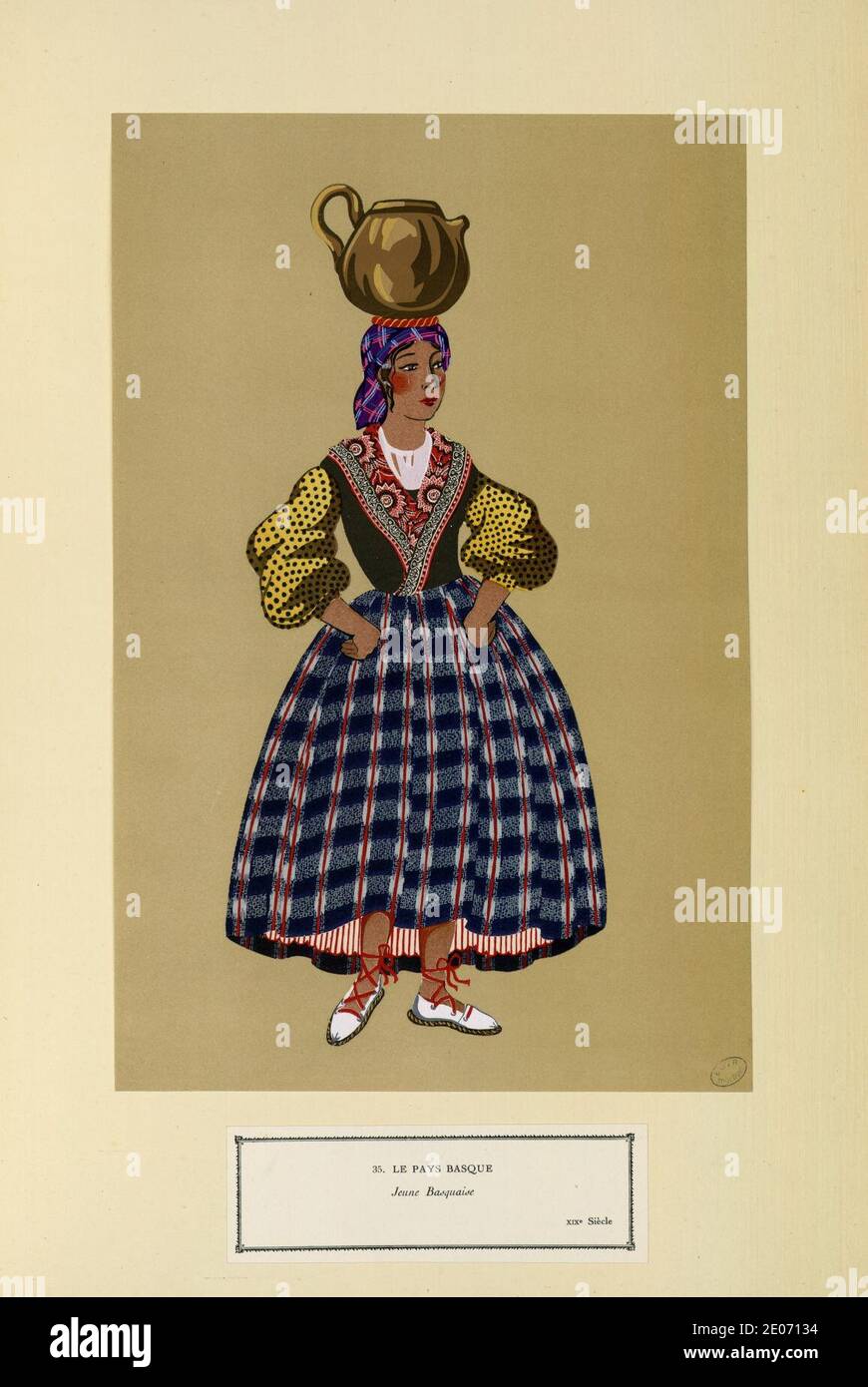 Le Pays Basque - Jeune basquaise - XIXe siècle (Nr. 35) - Fonds Ancely - B315556101 A GARDILANNE 002. Stockfoto