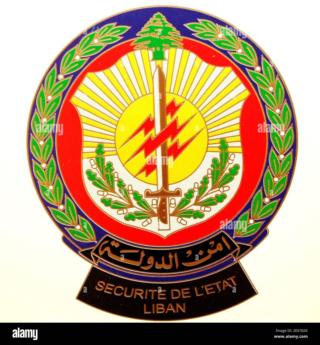 Logo der libanesischen Staatssicherheit. Stockfoto