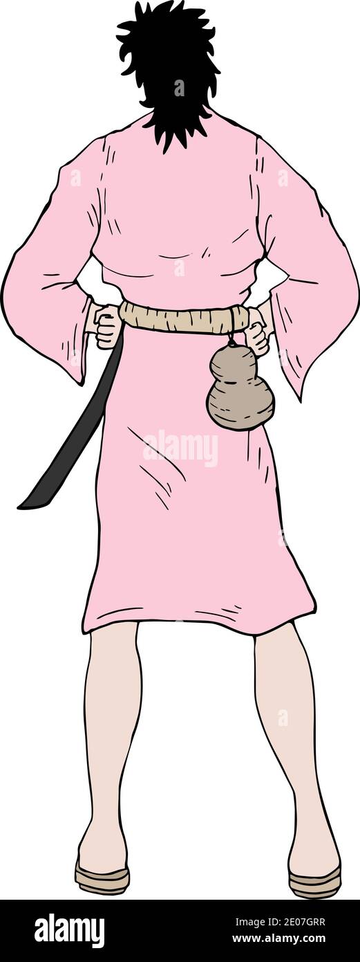 samurai-Illustration Stock Vektor