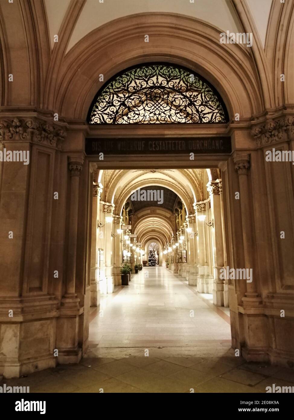 Freyung Passage, Palais Ferstel. Wien, Österreich. 12.12.2020. Stockfoto