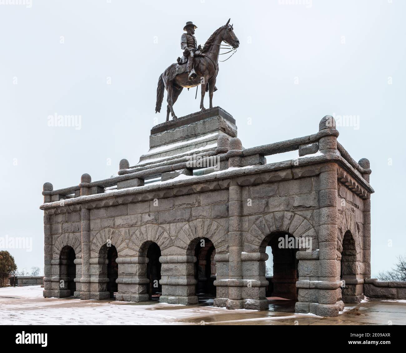 Ulysses S. Grant Monument im Lincoln Park im Winter Stockfoto