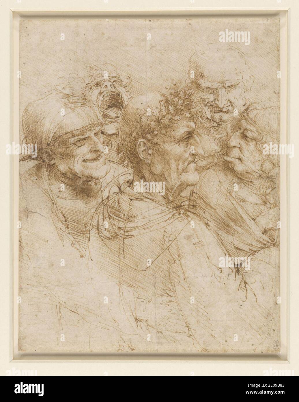 Leonardo da Vinci - Recto EIN Mann von Zigeunern ausgetrickst. Stockfoto