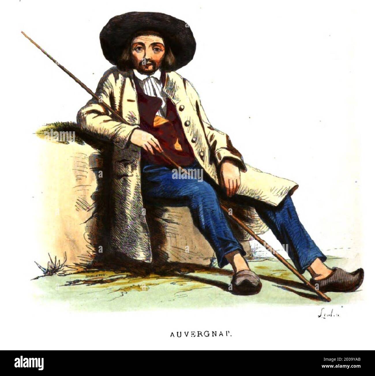 Les Français peints par eux mêmes-Auvergnat. Stockfoto