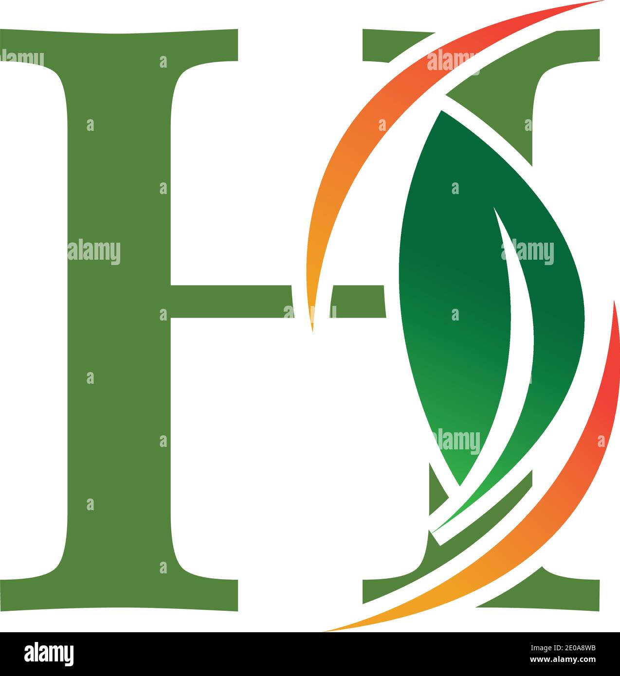 Buchstabe H eco hinterlässt Logo Symbol Design Vorlage Elemente Stock Vektor
