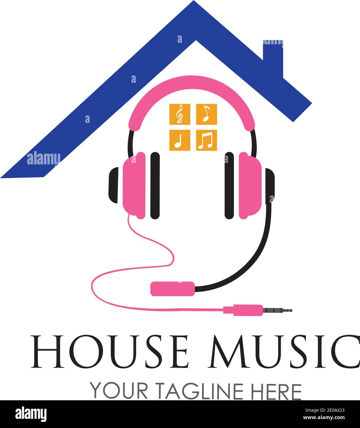 Haus Musik Logo Bilder Illustration Design Vorlage Stock Vektor
