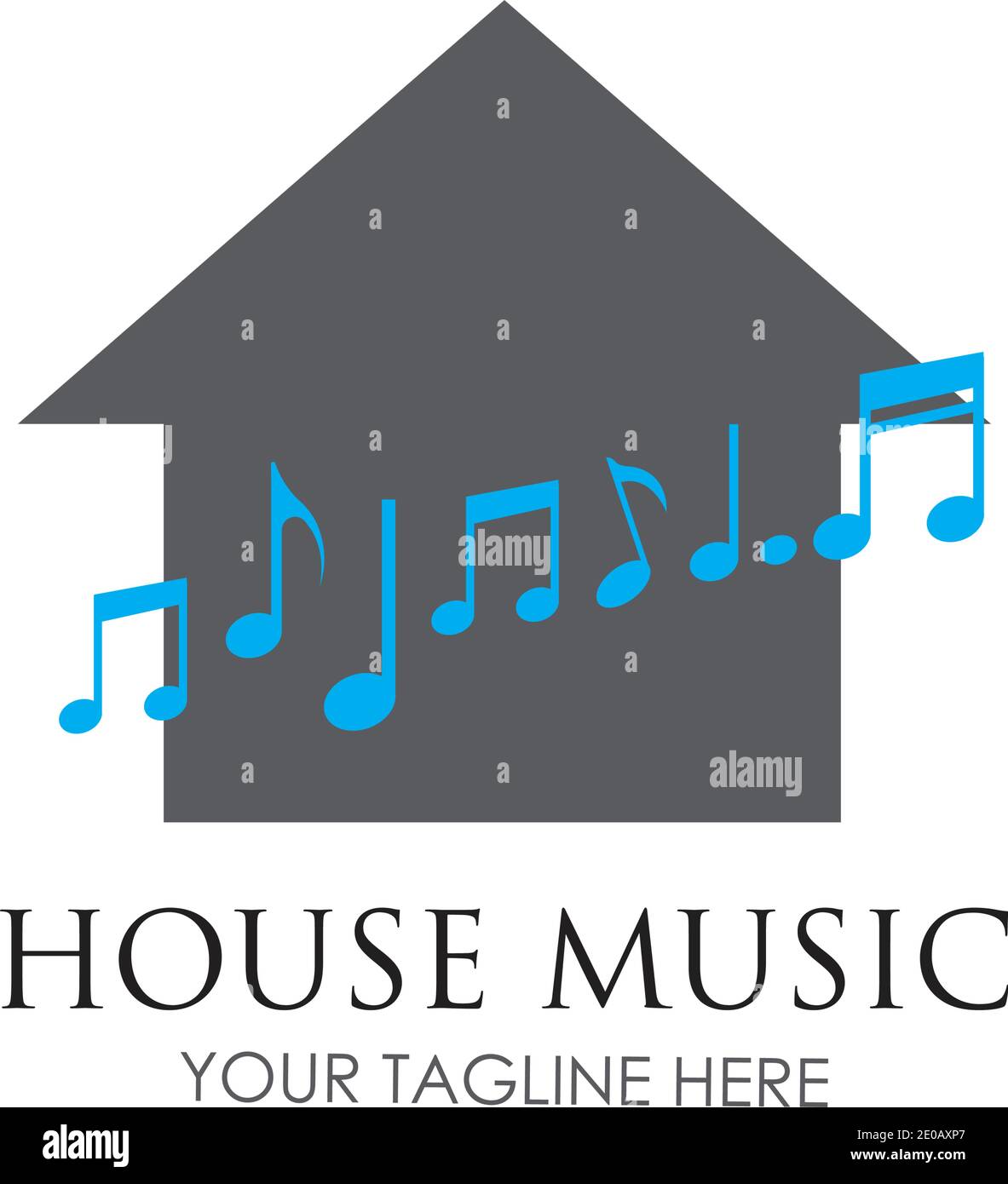 Haus Musik Logo Bilder Illustration Design Vorlage Stock Vektor