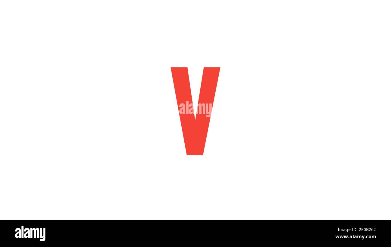 V-Buchstabe - Buchstabe des abstrakten Buchstabens des Buchstabens des Buchstabens V Logo. Stockfoto