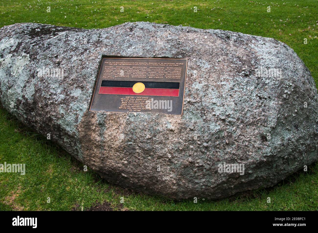 Kings Domain Ruhestätte in Melbourne ist eine Gedenkstätte Die Rückführung der Überreste der australischen Ureinwohner Stockfoto