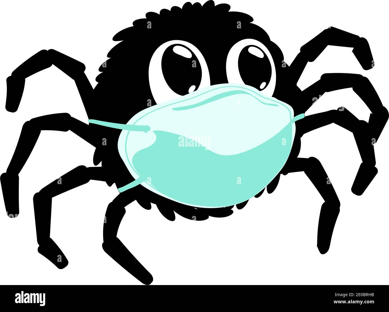 Lustige Spinne in einer medizinischen Maske. vektor-Illustration.  Cartoon-Charakter Angst vor Coronavirus Pandemie. Quarantäne zu stoppen  covid 19. Kinder drucken Design Stock-Vektorgrafik - Alamy