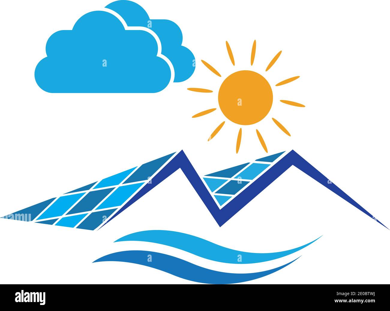 Solar logo Energie Symbol vektor design Stock Vektor