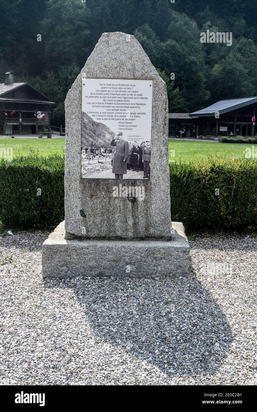 Les Glières : Denkmal Stockfoto