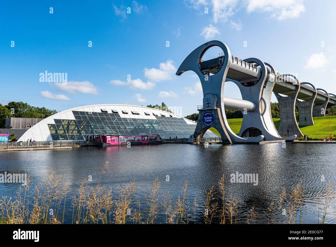 Falkirk Wheel Rotating boat lift, Falkirk, Schottland, Vereinigtes Königreich, Europa Stockfoto