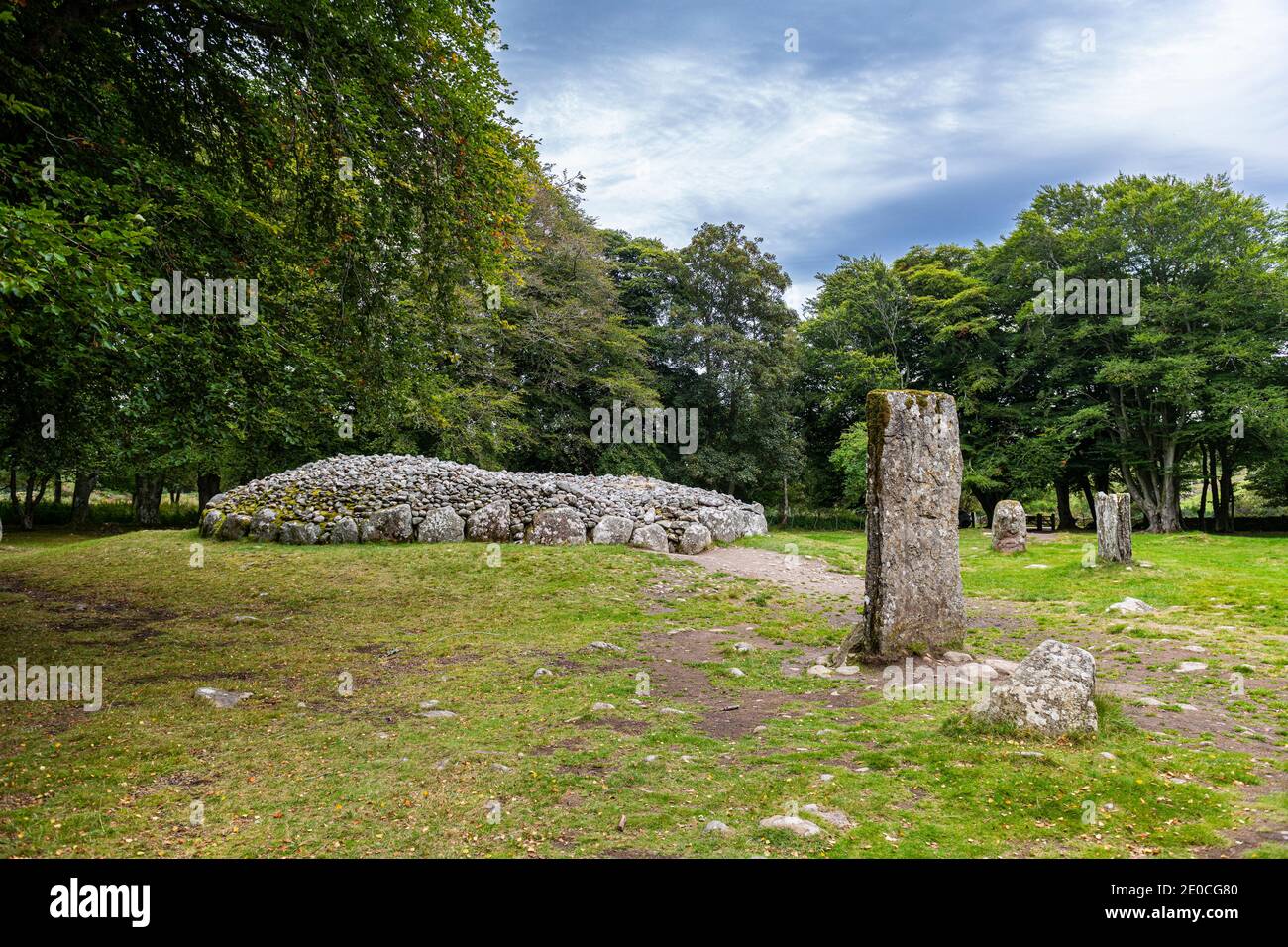 Clava Cairn, Bronzezeit kreisförmige Kammergrab, Inverness, Highlands, Schottland, Vereinigtes Königreich, Europa Stockfoto