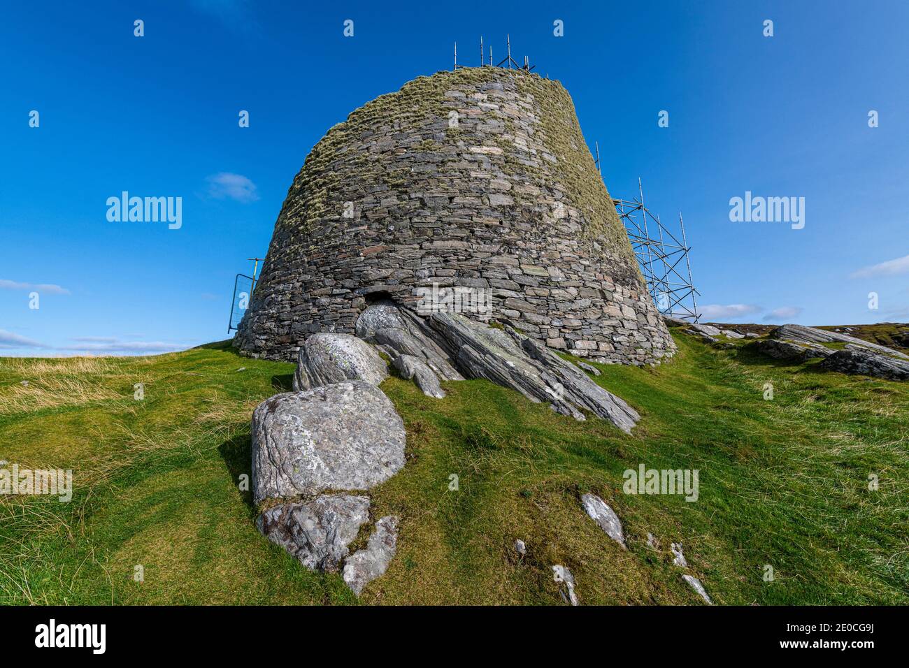 Dun Carloway Broch Tower, Isle of Lewis, Äußere Hebriden, Schottland, Vereinigtes Königreich, Europa Stockfoto