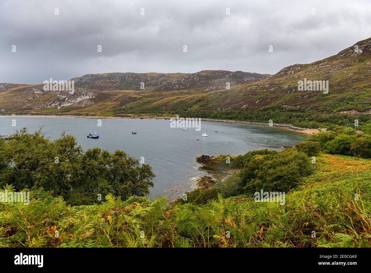 Bucht entlang der N500 (NC500) (Nordküste 500), Schottland, Vereinigtes Königreich, Europa Stockfoto