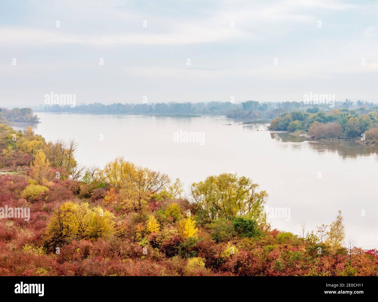 Weichsel, erhöhter Blick, Kaliszany Kolonia, Woiwodschaft Lublin, Polen, Europa Stockfoto