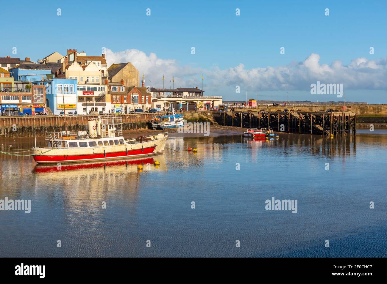 Ansicht von Booten in Bridlington Harbor, Bridlington, North Yorkshire, England, Vereinigtes Königreich, Europa Stockfoto
