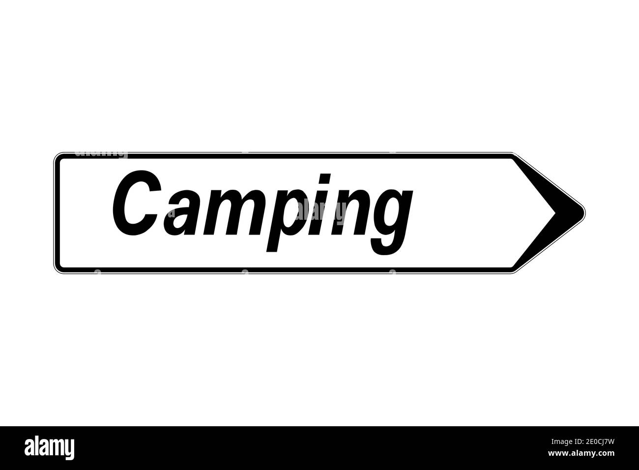 Camping Verkehrsschild in Frankreich Stockfoto