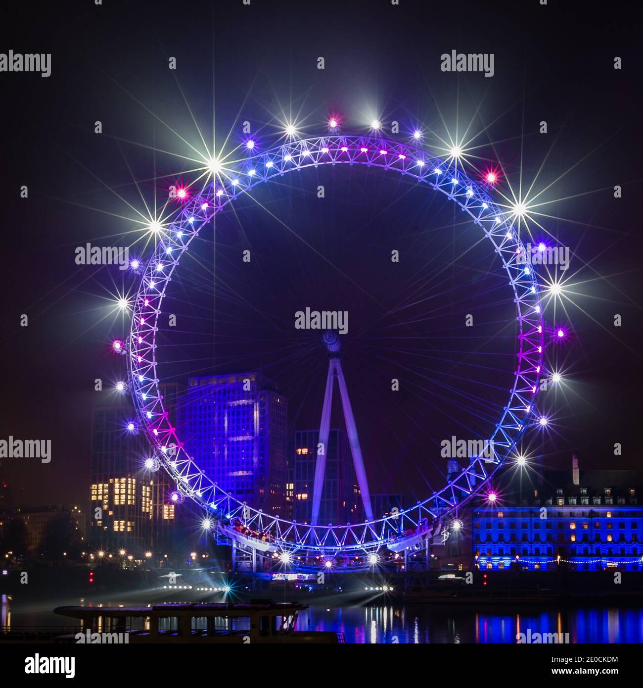 Probe für die Silvesterfeier in London. Stockfoto