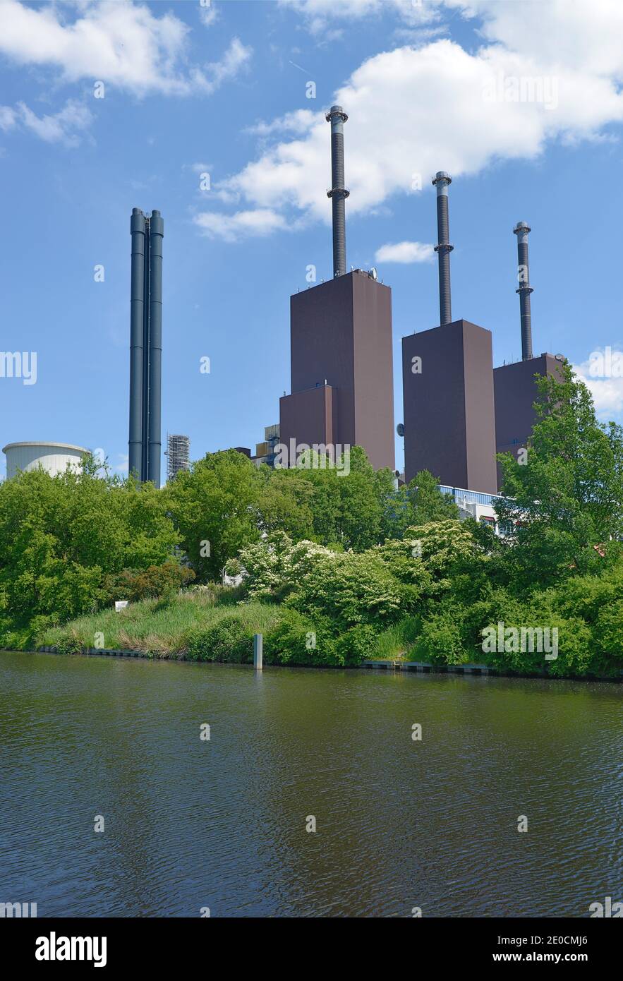 Heizkraftwerk Lichterfelde, Teltowkanal, Lichterfelde, Berlin, Deutschland Stockfoto