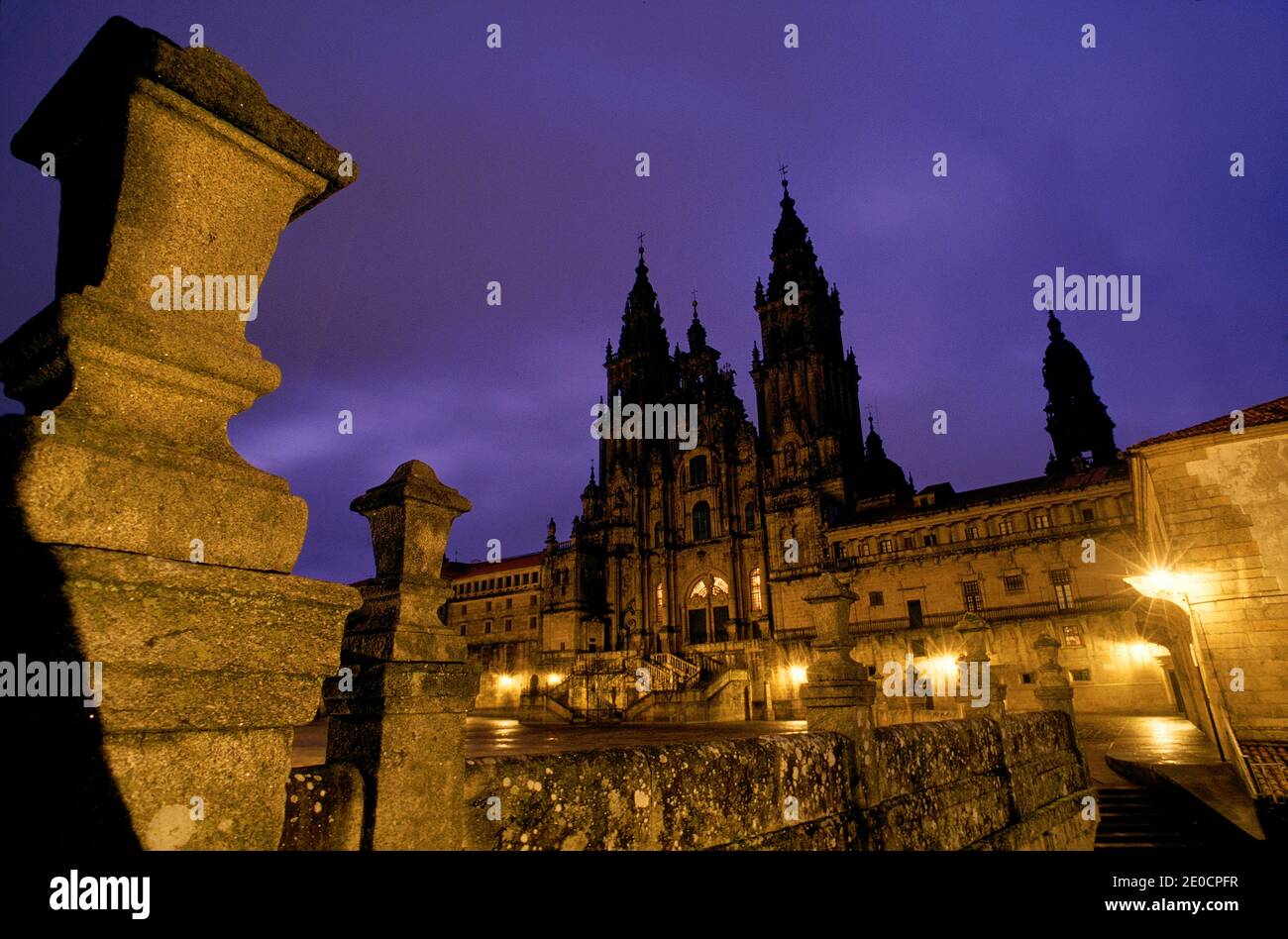 Die Hauptstadt Santiago de Compostela in Nordspanien und seine Kathedrale Stockfoto