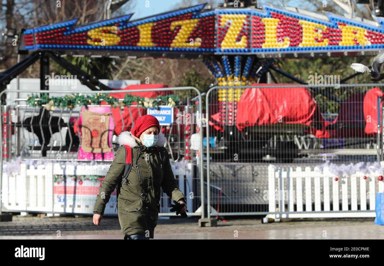 Bournemouth, Großbritannien. Dezember 2020. Fun Fair Rides bleiben in Bournemouth Stadtzentrum an Silvester geschlossen, da die Stadt in Tier vier von Covid Beschränkungen umgezogen wird. Kredit: Richard Crease/Alamy Live News Stockfoto