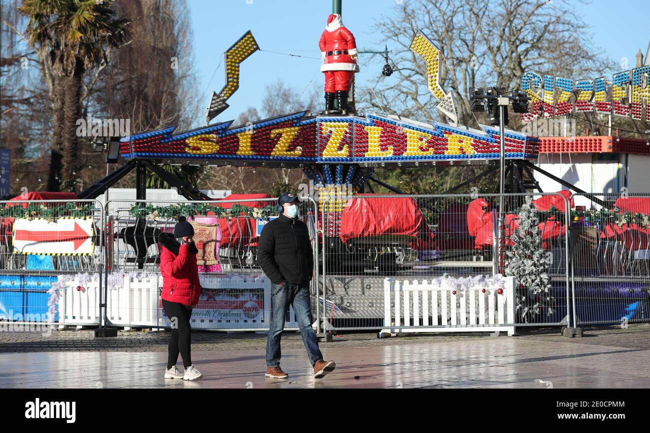 Bournemouth, Großbritannien. Dezember 2020. Fun Fair Rides bleiben in Bournemouth Stadtzentrum an Silvester geschlossen, da die Stadt in Tier vier von Covid Beschränkungen umgezogen wird. Kredit: Richard Crease/Alamy Live News Stockfoto