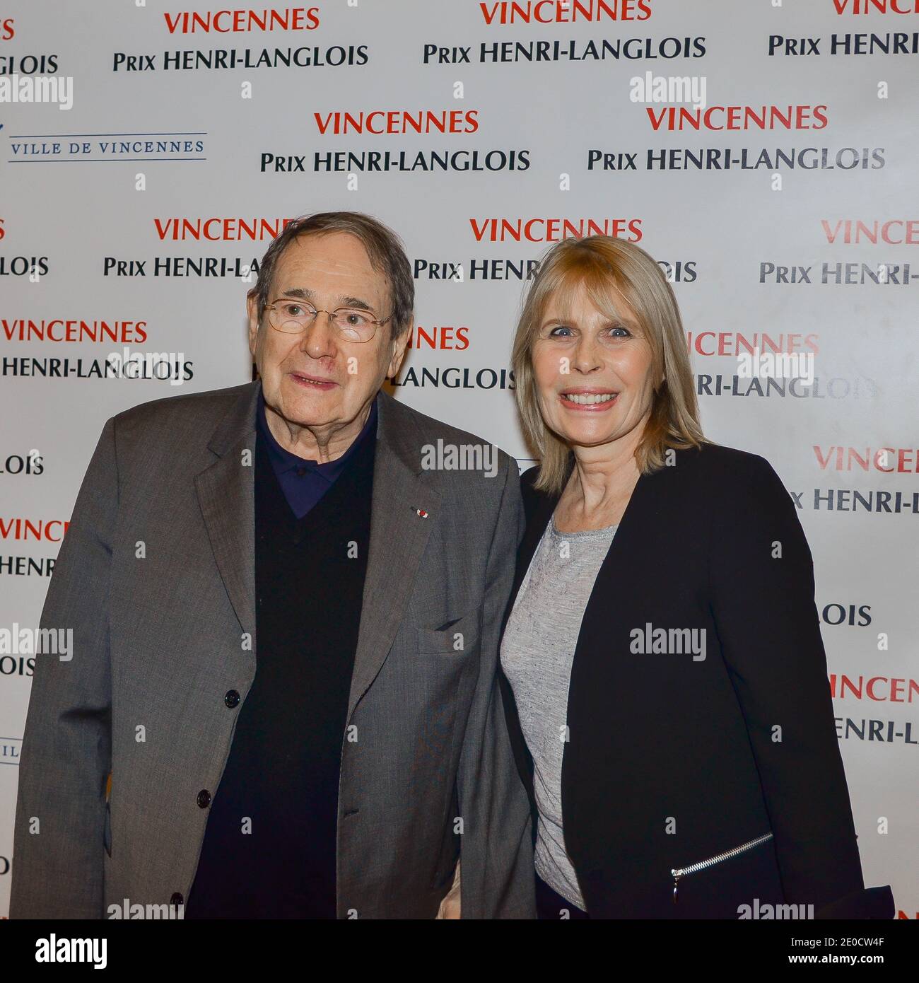 Robert Hossein et sa femme candice Patou à la 9e cérémonie de remise des prix Henrie-Langlois - A Vincennnes 94300 Frankreich, le 03/02/2014 Stockfoto