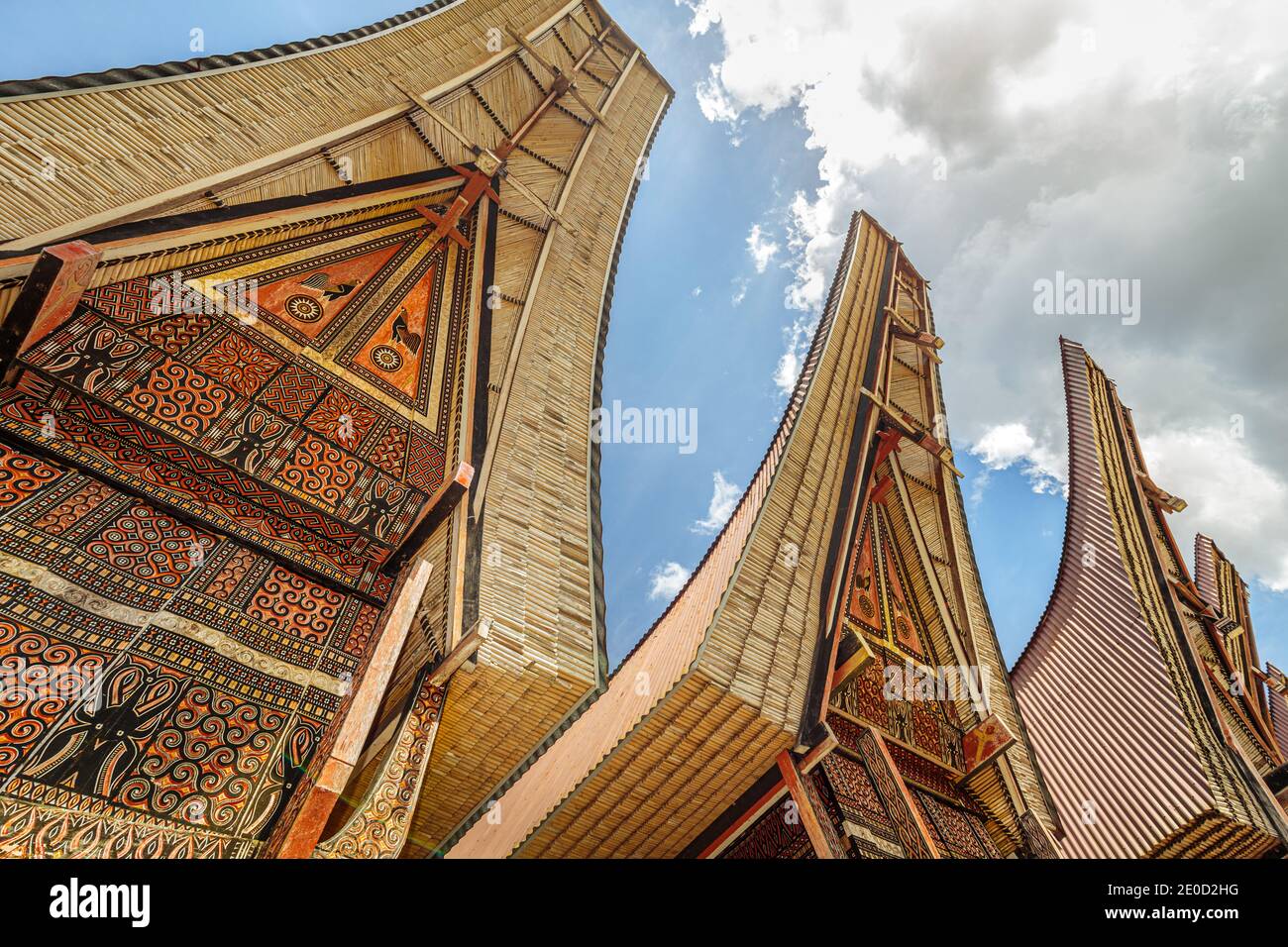 Typische Häuser in Tana Toraja, Sulawesi, Indonesien Stockfoto