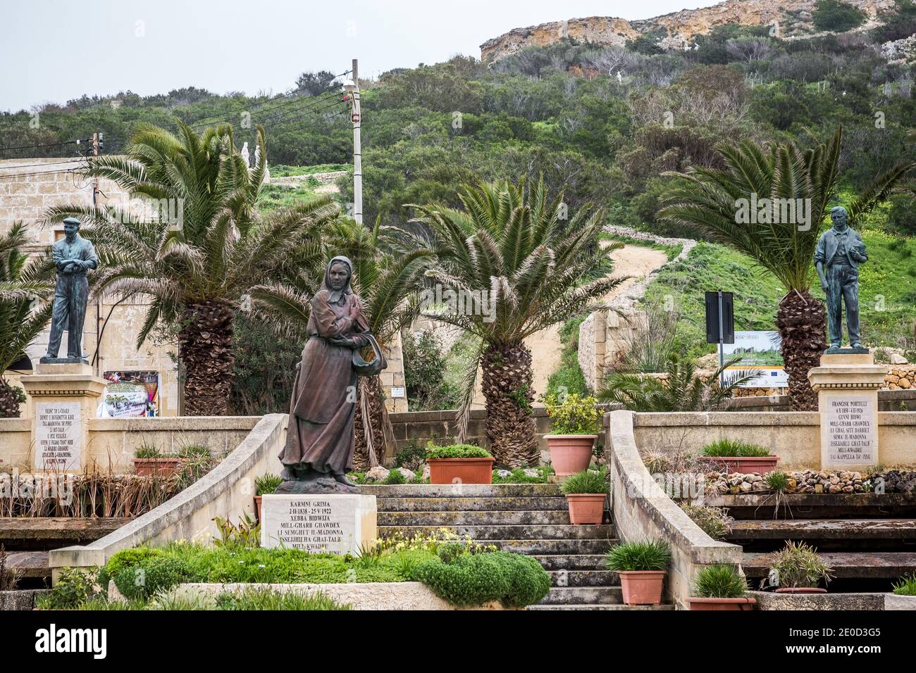 Statue von Karmni Grima, Ta' Pinu, Gozo, Malta Stockfoto