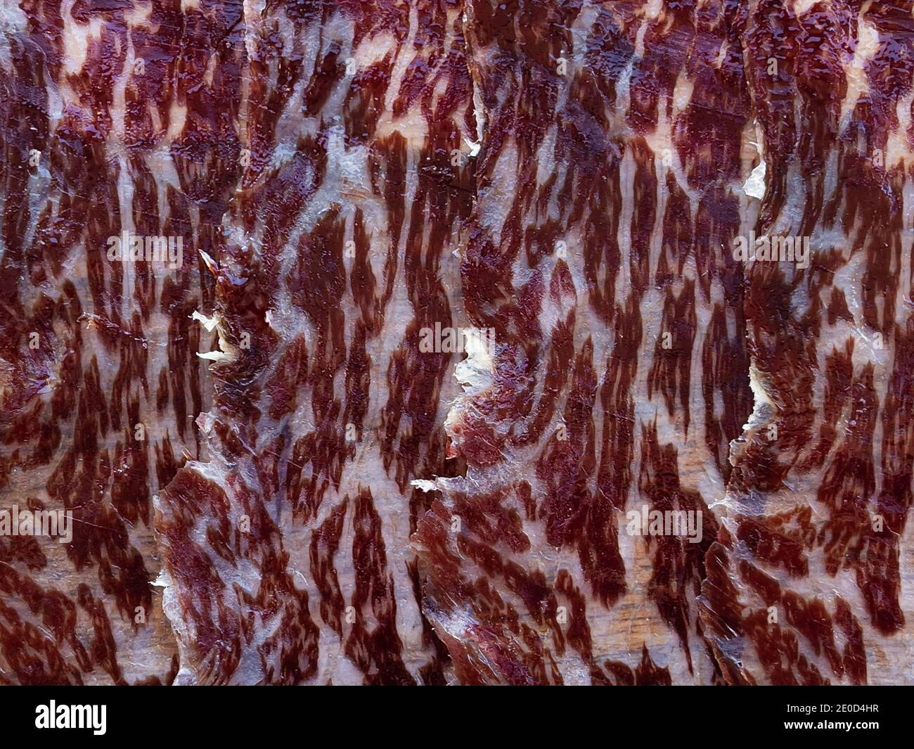 Nahaufnahme von Delicous cecina von Wagyu-Rind, trocken gehärtetes Wagyu-Rind bresaola Stockfoto