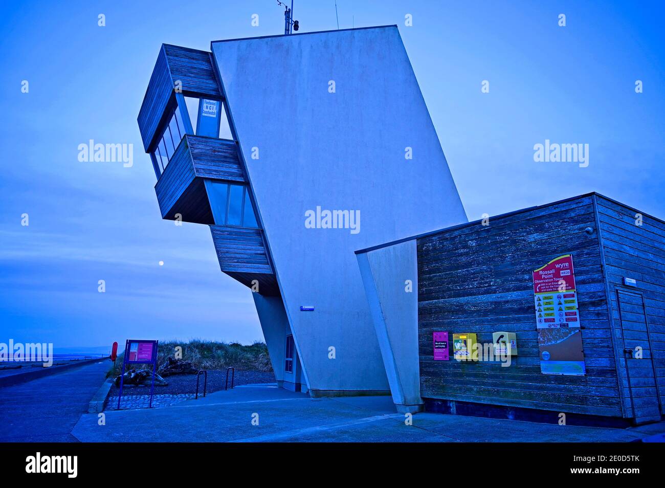 Rossall Point Observatory an der Lancashire Küste bei Fleetwood Stockfoto