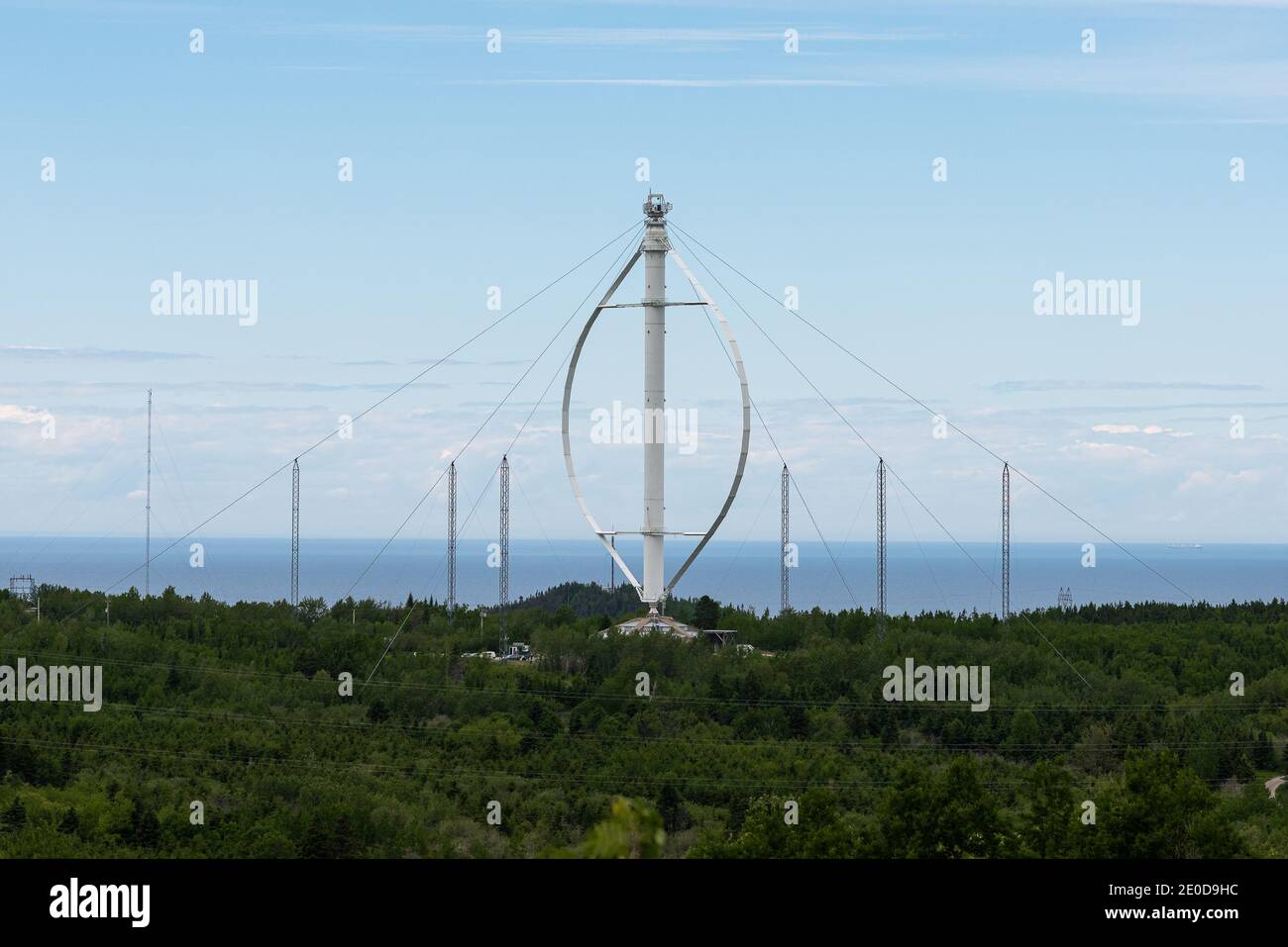 Vertikale Achse Windkraftanlage Stockfoto