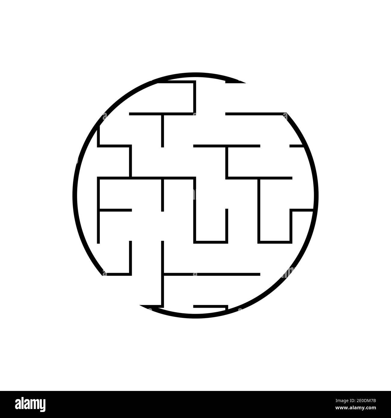 Abstact Labyrinth. Lernspiel für Kinder. Puzzle für Kinder. Irrgarten Rätsel. Finden Sie den richtigen Weg. Vektorgrafik. Stock Vektor