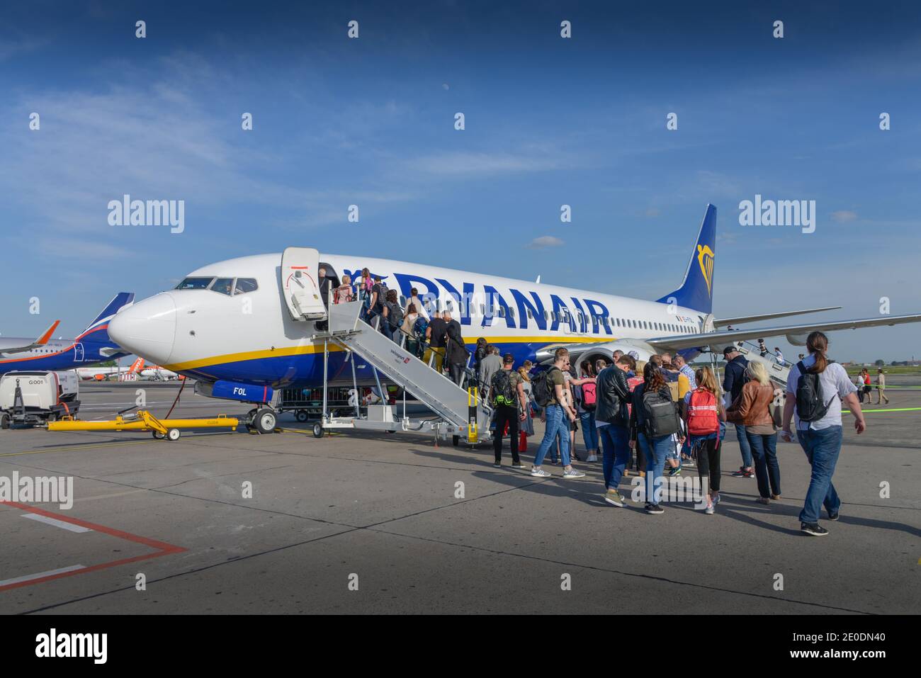 Flugzeug Ryanair, Flughafen, Schönefeld, Brandenburg, Deutschland Stockfoto