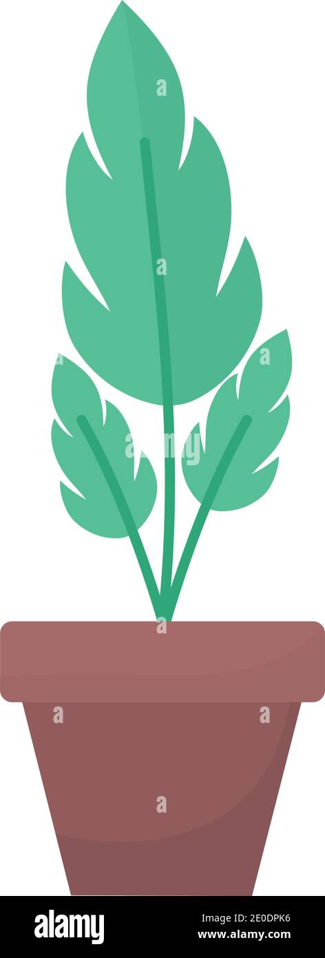 Pflanze mit drei Blättern in einen Topf Stock-Vektorgrafik - Alamy
