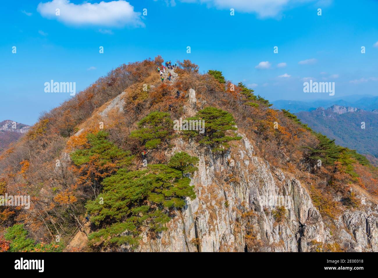 Gipfel des Naejangsan Nationalparks in der Republik Korea Stockfoto