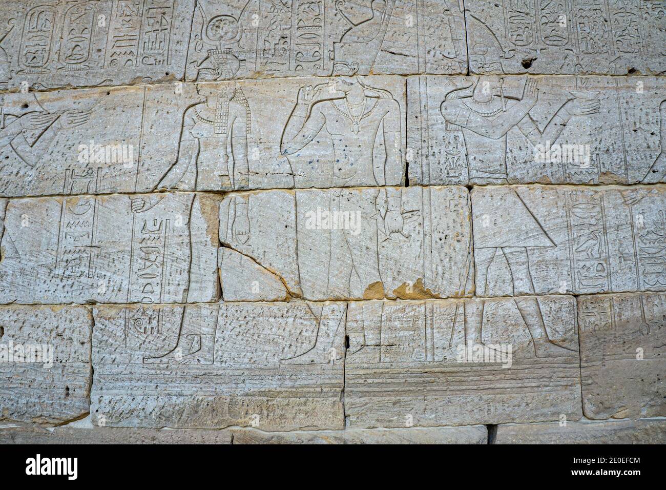 Hieroglyphen Detail, Temple of Dendur, Metropolitan Museum of Art, New York City, New York, USA Stockfoto