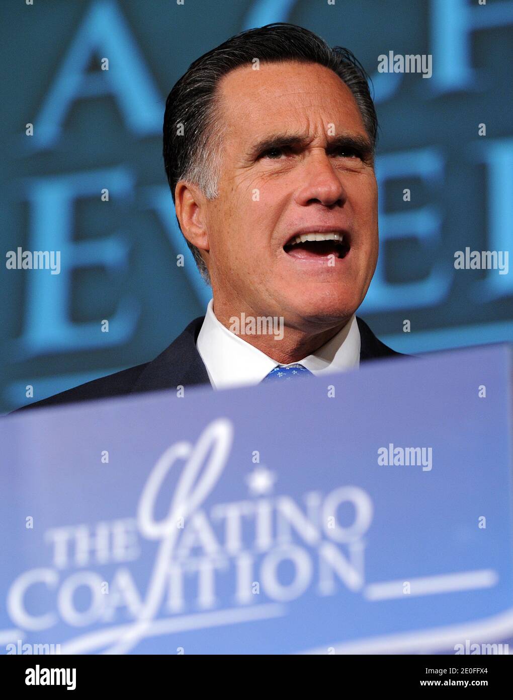 Der hoffnungsvolle Mitt Romney des republikanischen Präsidenten spricht beim Small Business Summit 2012 der Latino Coalition am 23. Mai 2012 in der US-Handelskammer in Washington, DC, USA. Foto von Olivier Douliery/ABACAPRESS.COM Stockfoto