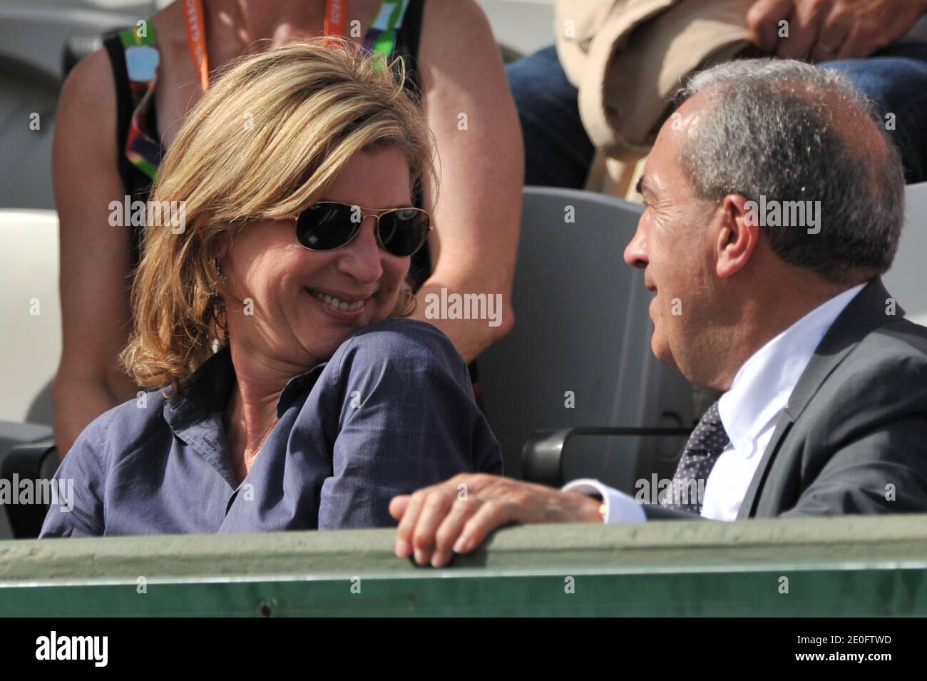 Michele Laroque Teilnahme an den French Tennis Open 2012 in der Roland Garros Arena in Paris, Frankreich am 2. Juni 2012. Foto von Gorassini-Guibbaud/ABACAPRESS.COM Stockfoto