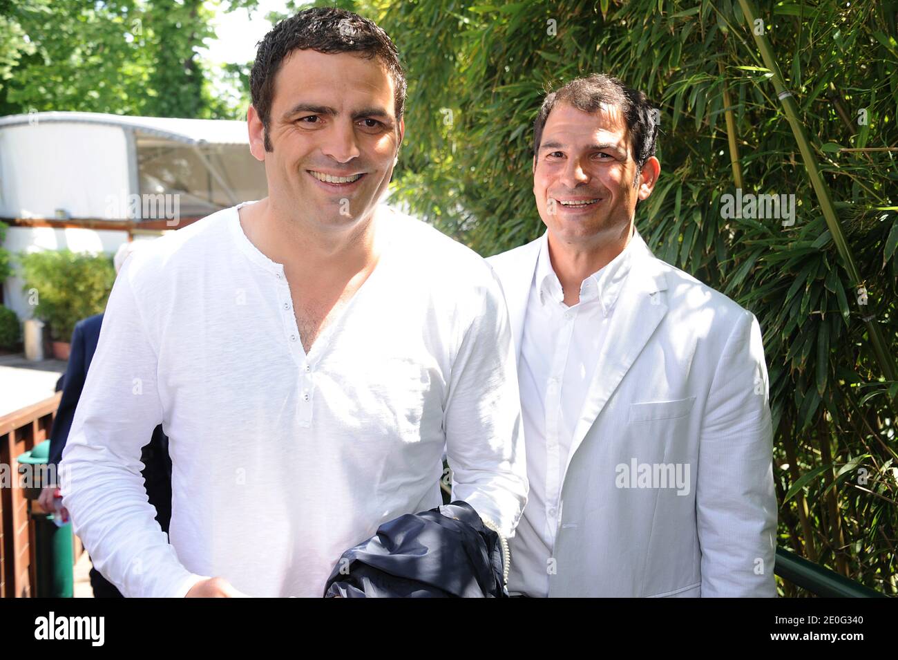 Marc Lievremont Teilnahme an den French Tennis Open 2012 in der Roland Garros Arena in Paris, Frankreich am 8. Juni 2012. Foto von Gorassini-Guibbaud/ABACAPRESS.COM Stockfoto