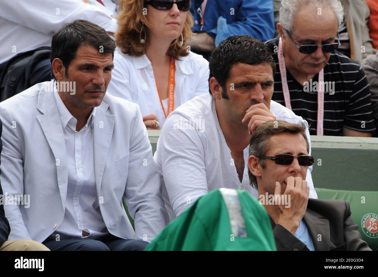 Marc Lievremont beim Halbfinale der Herren der French Open 2012, gespielt im Roland Garros Stadion in Paris, Frankreich, am 8. Juni 2012. Foto von Gorassini-Guibbaud/ABACAPRESS.COM Stockfoto