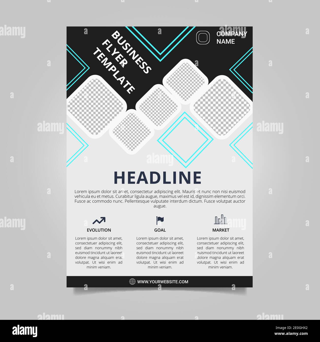 Moderne Mosaik Business Flyer Vorlage Stock Vektor